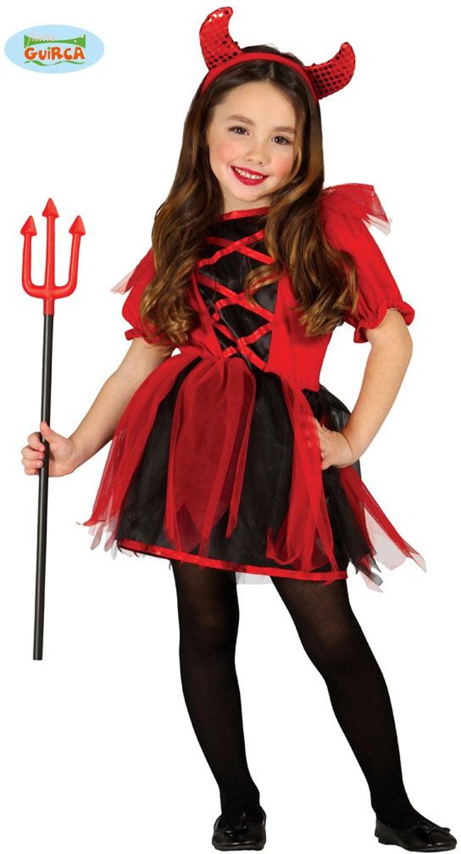 Duivel Kostuum | Verduiveld Lief Duiveltje | Meisje | 3 - 4 jaar | Halloween | Verkleedkleding